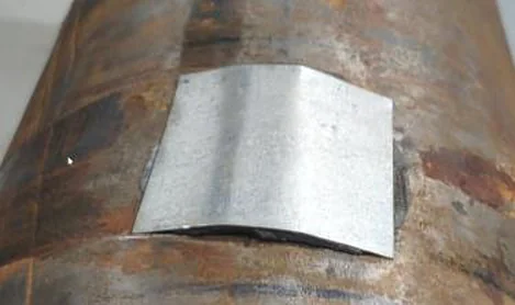 FIXOKiT plate patch fitted on a pipe