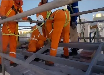 Crew carrying out civil works on site