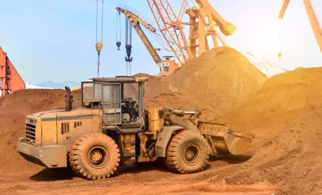 Wheel loader on site