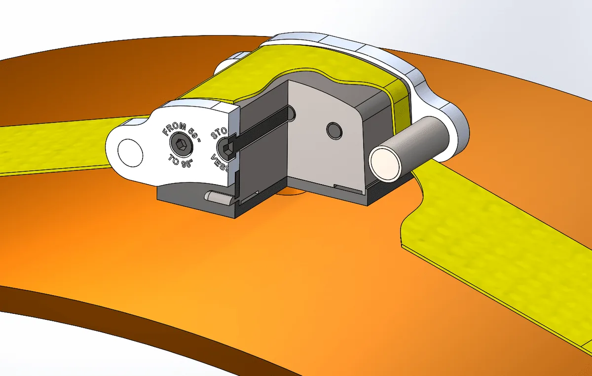 Close-up of the STOPKiT VESSEL patch and tightening lug