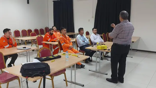 Classroom training session with an instructor